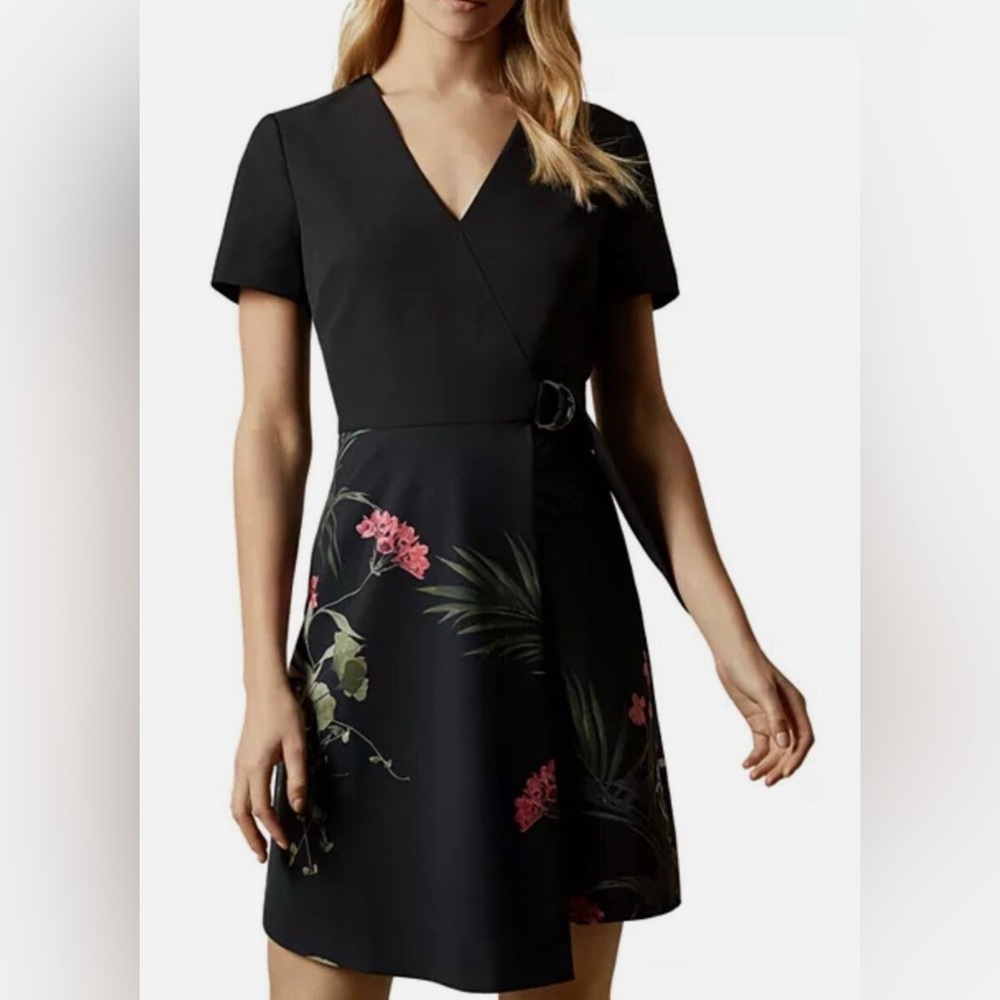 Ted Baker London V-Neck Sheath Mini Dress